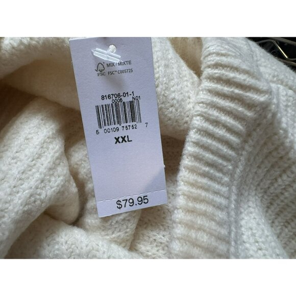 GAP Ultra Soft Oversized Crew Neck Shaker-Stitch Relaxed Sweater XXL Cream NEW - Picture 7 of 8